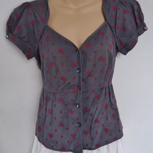 Edme & Esyllte Anthropologie 2 Blouse Shirt Grey